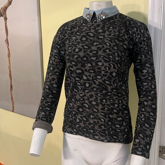 Next leopard print long sleeve shirt - size small - Picture 2 of 12